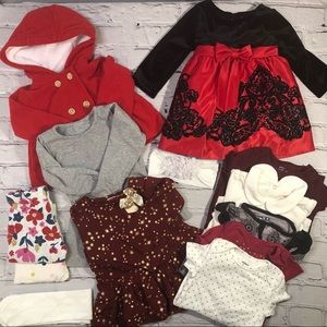 Baby Girls Winter Holiday Clothing Bundle - size 9 months
